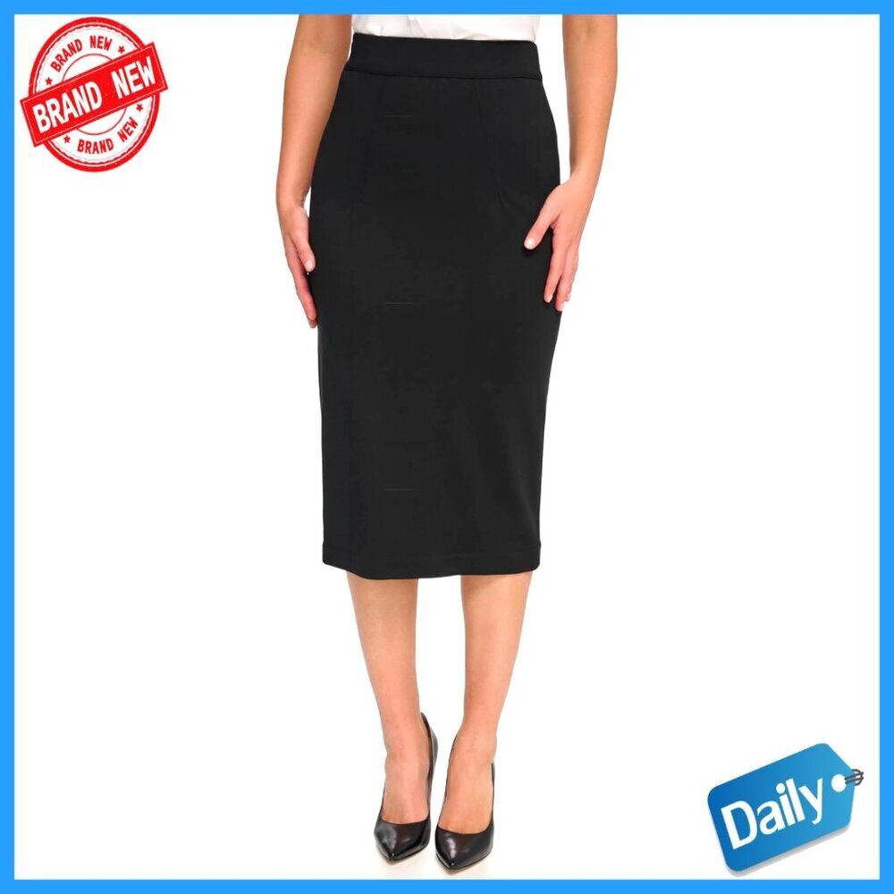 Midi Ponte Skirt High Rise Knee Length Regular Fit Suiting Essential